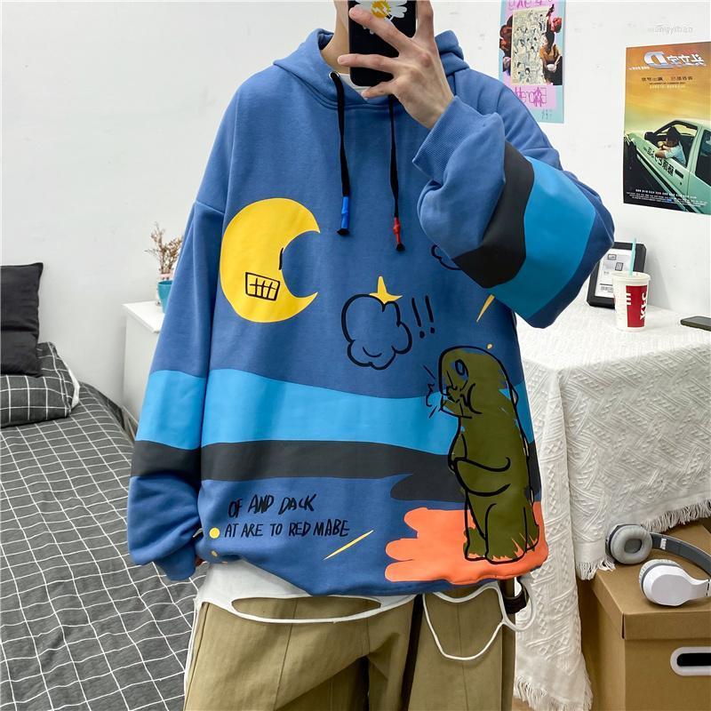 

Men' Hoodies Men' Sweatshirts Men Graffiti Letter Lucky Me I See Ghosts Sweatshirt Harajuku Street HipHop Pullover Bone Loose, White