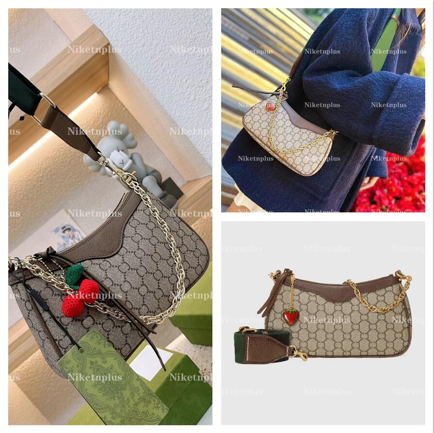 

New Ophidia Underarm Bag Crescent Moon Handbags luxury designer women Shoulder Bags adjustable red and green shoulder straps 735132, 02