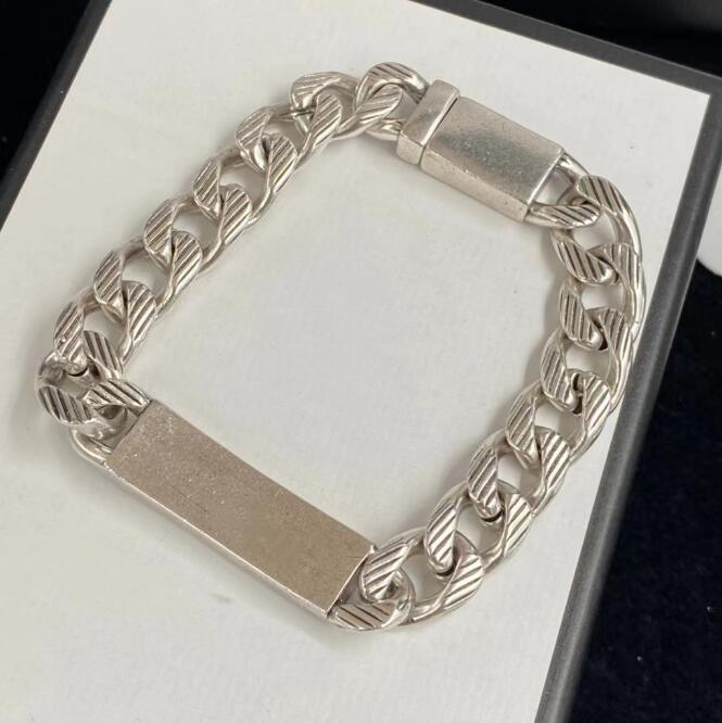 

Designer Cuban Silver Bracelet Classic Bangle For Men Women Gift Stainless Steel Classic Letter Bangles Jewelry Women High Quality Bracelets LinkB