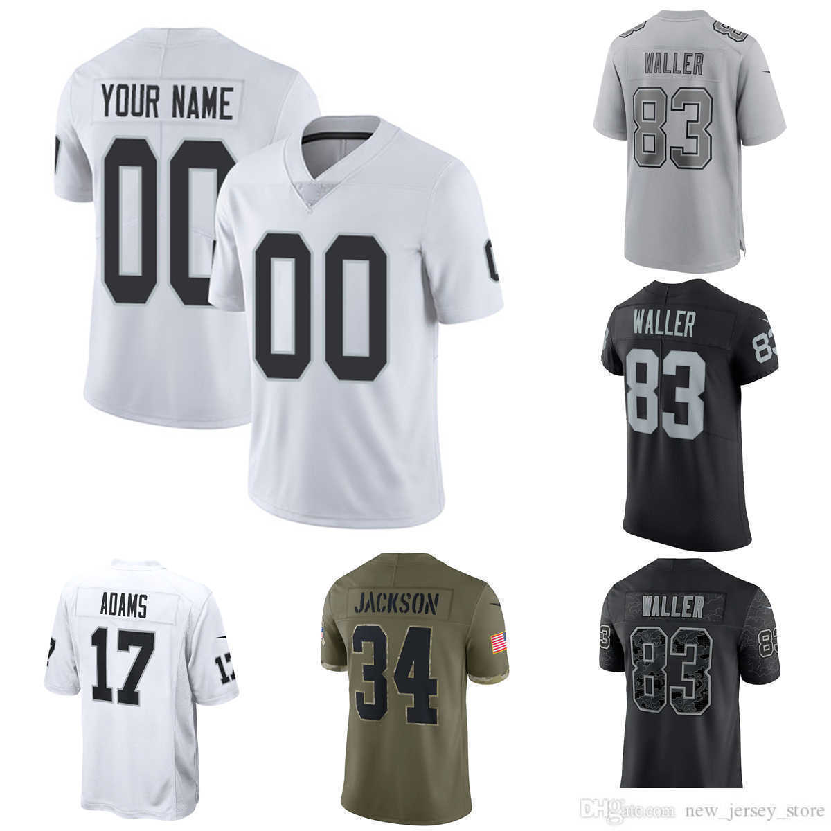 

S-6XL Football Custom Las Vegas''Raiders''4 Derek Carr 17 Davante Adams 83 Darren Waller 28 Josh Jacobs 24 Johnathan Abram Jarrett Stidham Ameer Abdullah Jersey, Women only s-xxl