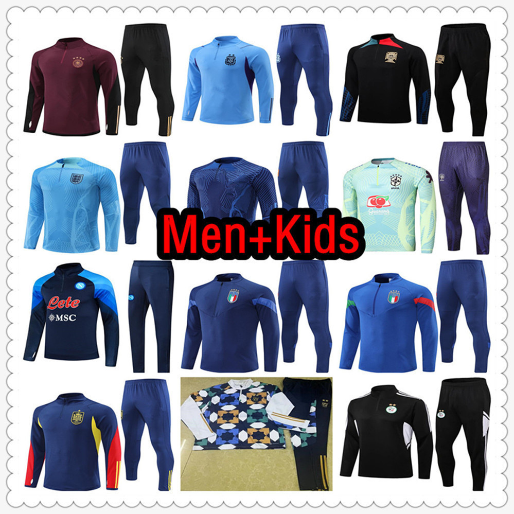 

2022 2023 soccer jerseys Naples Napoli Italy Spain Brazil Argentina Germany Tracksuit Football jersey chandal futbol Survetement foot maillot de Men kids