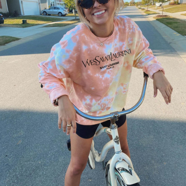 

Fashion Letters Printing Crewneck Sweatshirt Women Loose Streetwear Long Sleeve Tops New Designer Plus Size Vintage Casual 201204, Thin 1