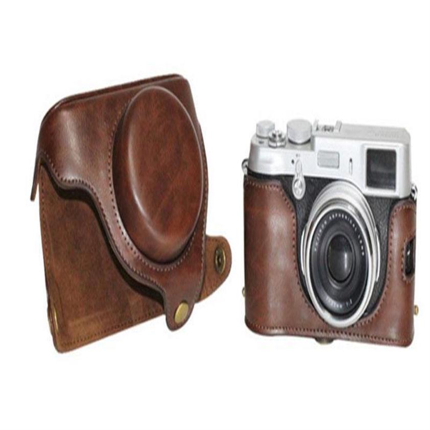 

PU Leather Camera Case Camera bag For Fujifilm X20 X10 Finepix Dark Brown Color248T