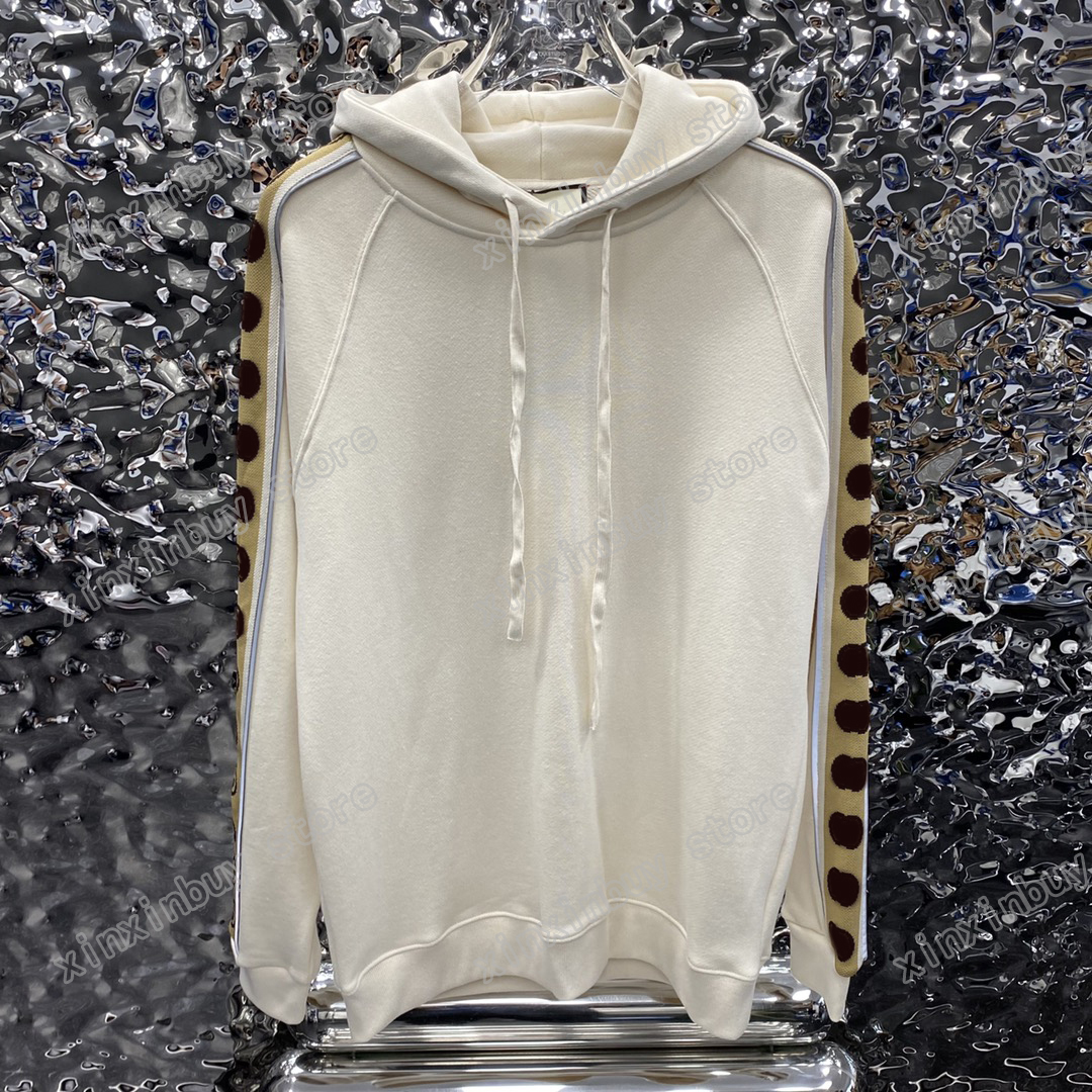 

xinxinbuy Men designer Sweatshirts Paris Jacquard Letter Reflective Tape women Sweatshirts black grey green Apricot XS-L, 01