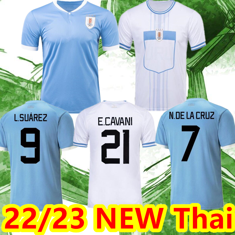 

2022 Uruguay Soccer Jerseys 22/23 L.SUAREZ E.CAVANI N.DE LA CRUZ national team Shirt G.DE ARRASCAETA F.VALVERDE R.ARAUJO Football Uniform, 22-23 away patch