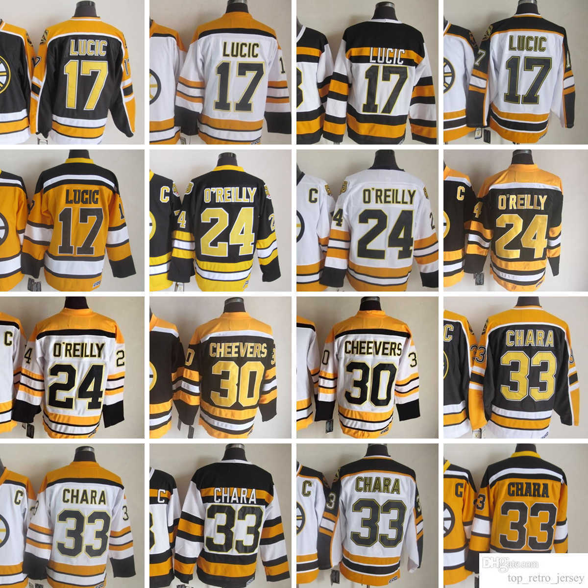 

Movie CCM Vintage Ice Hockey 33 Zdeno Chara Jerseys Stitched 24 Terry O'reilly 17 Milan Lucic Jersey Black White 75th Yellow Men Retro, Aspicture