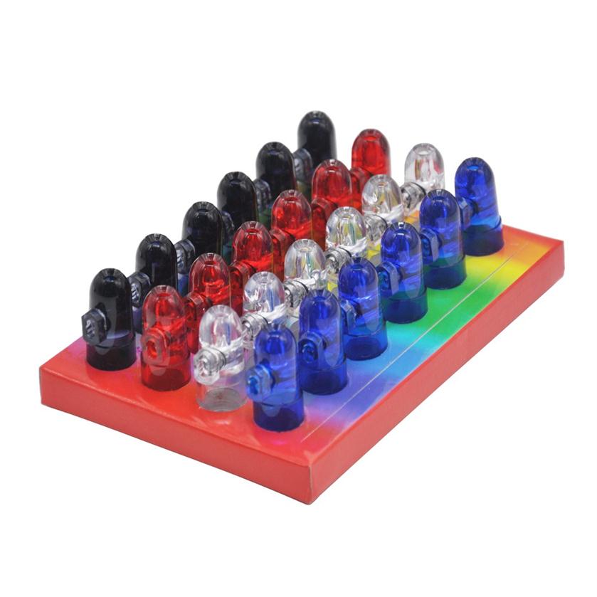 

24 pcs Lot Bullet Rocket Plastic Snuff Snorter Sniffer Dispenser Nasal Smoking Pipe Acrylic Snuff Snorter Metal Tobacco Smoking Herb 3044