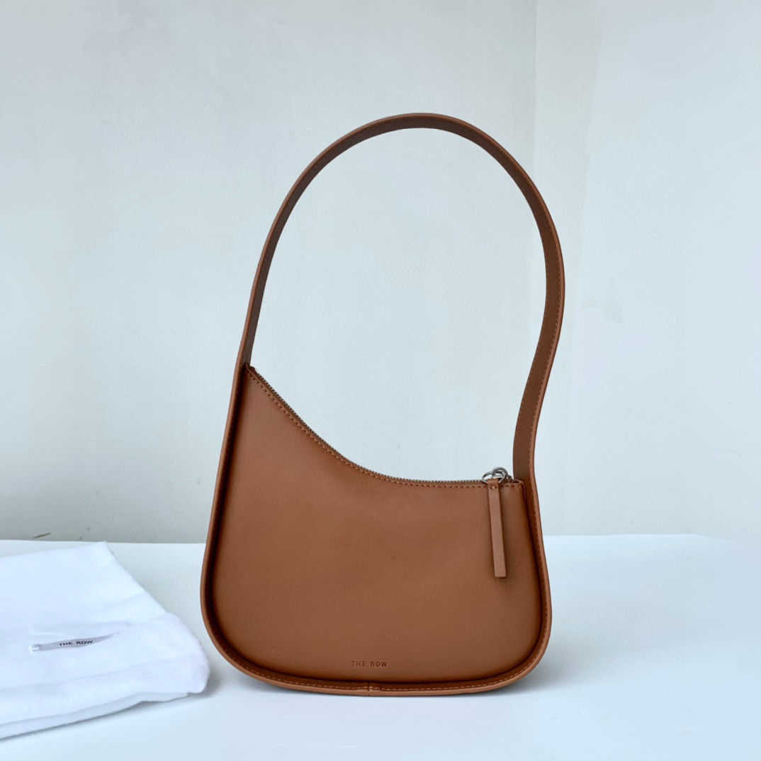 

Bags Leather Designer One Shoulder Handheld Bag Half Moon Underarm Genuine Leather 2020 FashionClassic tote bag THE ROW C7WY, Black small size dust bag