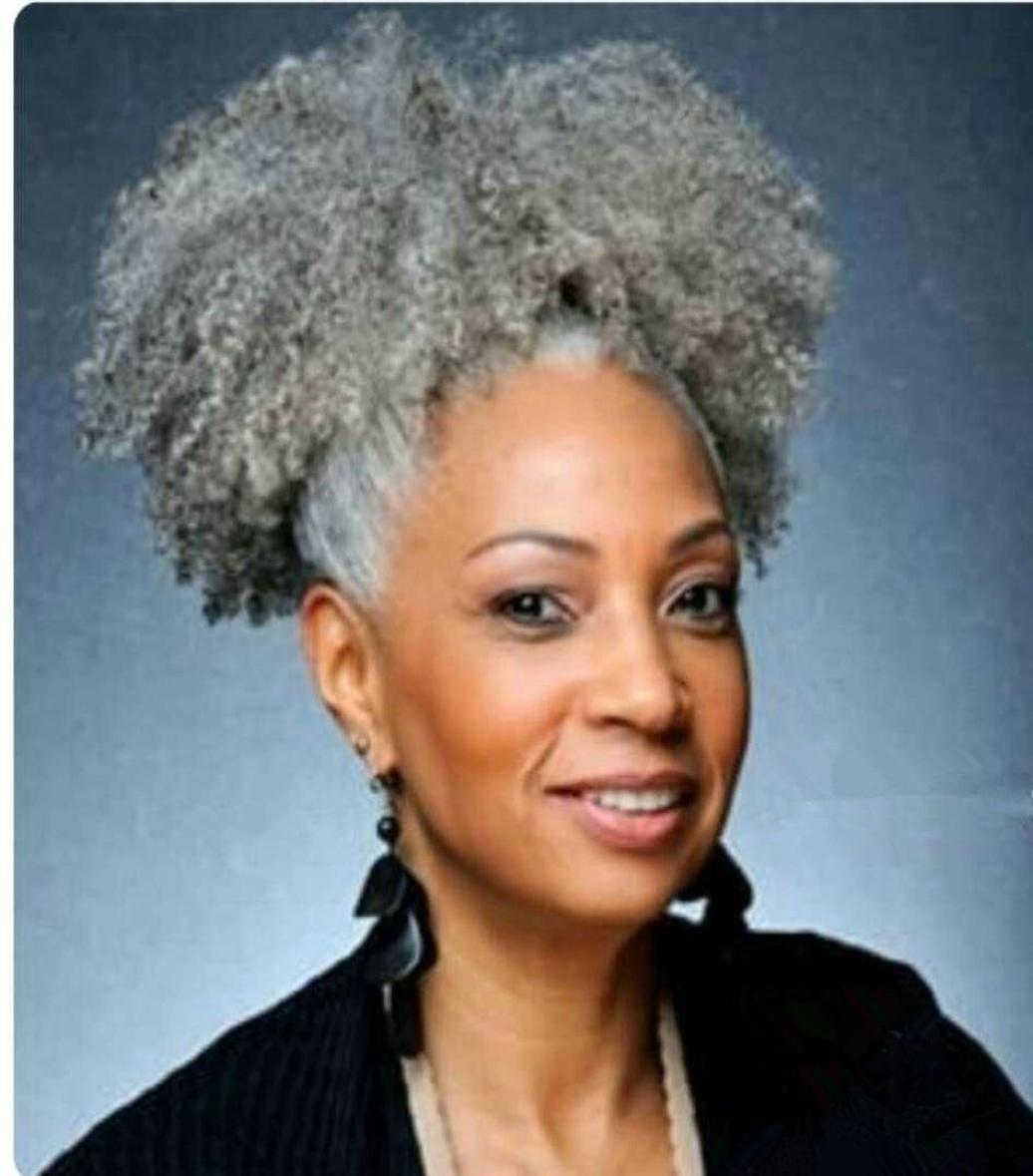 

Women Gray hair Kinky culry Ponytail hair extension Real Brazilian Remy Silver Grey Hair Ponytail afro puff Clip In Drawstring