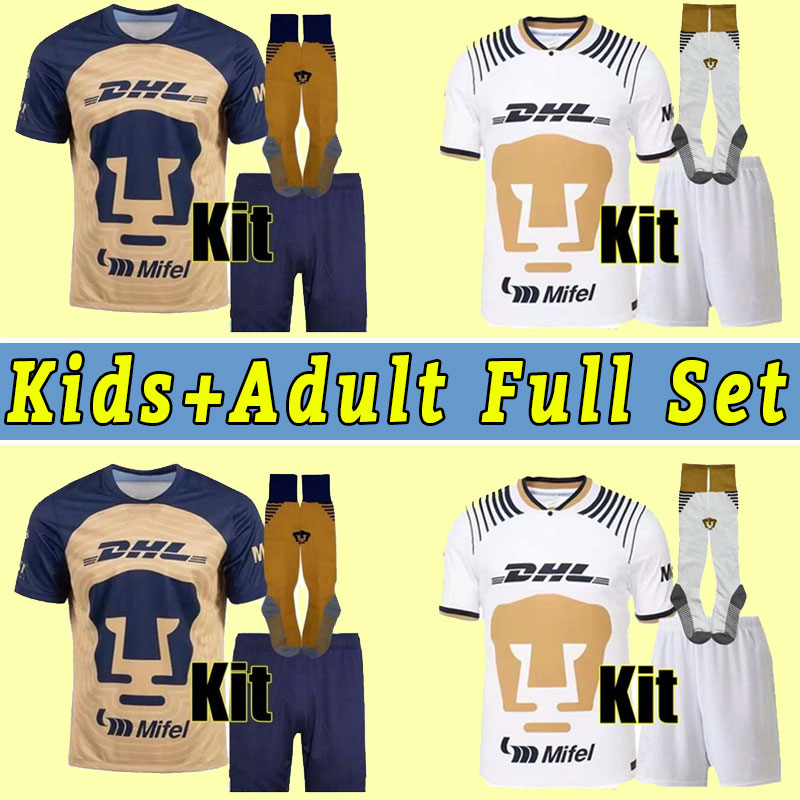 

2022 Liga MX FC UNAM Soccer Jersey 22 23 home away SALVIO J.RODRIGUEZ football shirt L.LOPEZ AMAURY G. camisetas DINENNO H.MERITAOkids child full kits, Away+patch