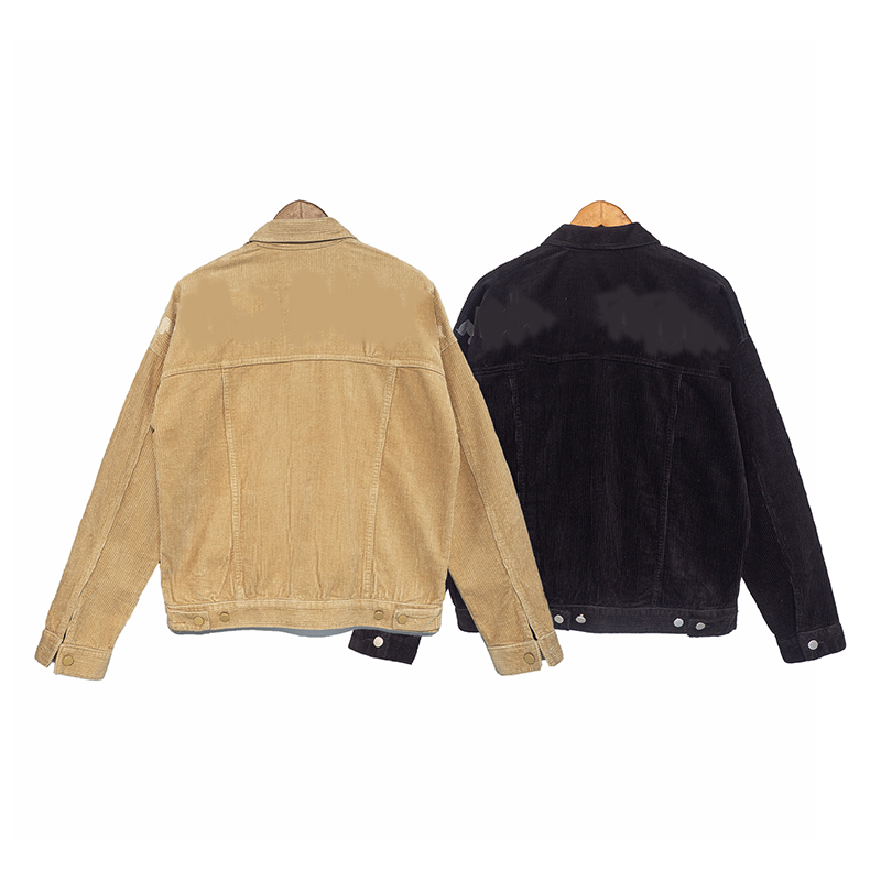 

Designer Mens Jacket Palm Corduroy Print Letter Womens Angel Loose Coat Size /M/L/XL, Black