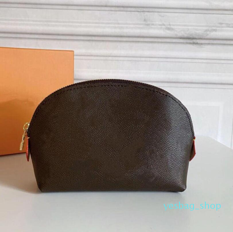 

Mini Women Cosmetic Bags Classic Makeup Bag Design Travel Pouch Make up Ladies Cluch Purse Toiletry Cases, Brown flower