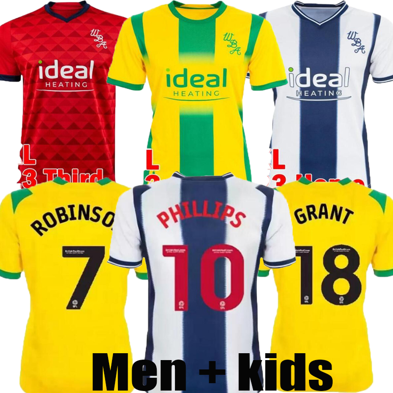 

2022 2023 WEST Bromwich BROM soccer jerseys Albion amiseta de futbol Robson Kanu Robinson GRANT Mowatt men  kit socks full sets football shirt uniform, 22/23;third