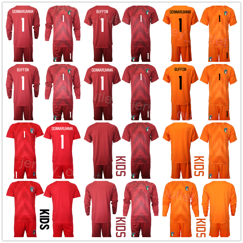 

National Team Goalkeeper Soccer Long Sleeve GK Gianluigi Buffon Jerseys Set Ivan Provedel 21 Gianluigi Donnarumma Alex Meret Football Shirt Kits Man Youth YiDaLi, Men