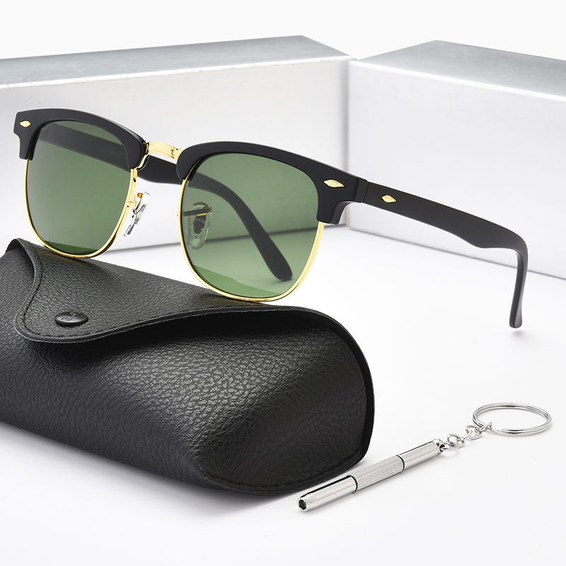 

2022 Retro Designer Men Sunglasses For Women Classic Fashion Retro Brand Sun Glasses Lens Semi Rimless Eyewear 3016