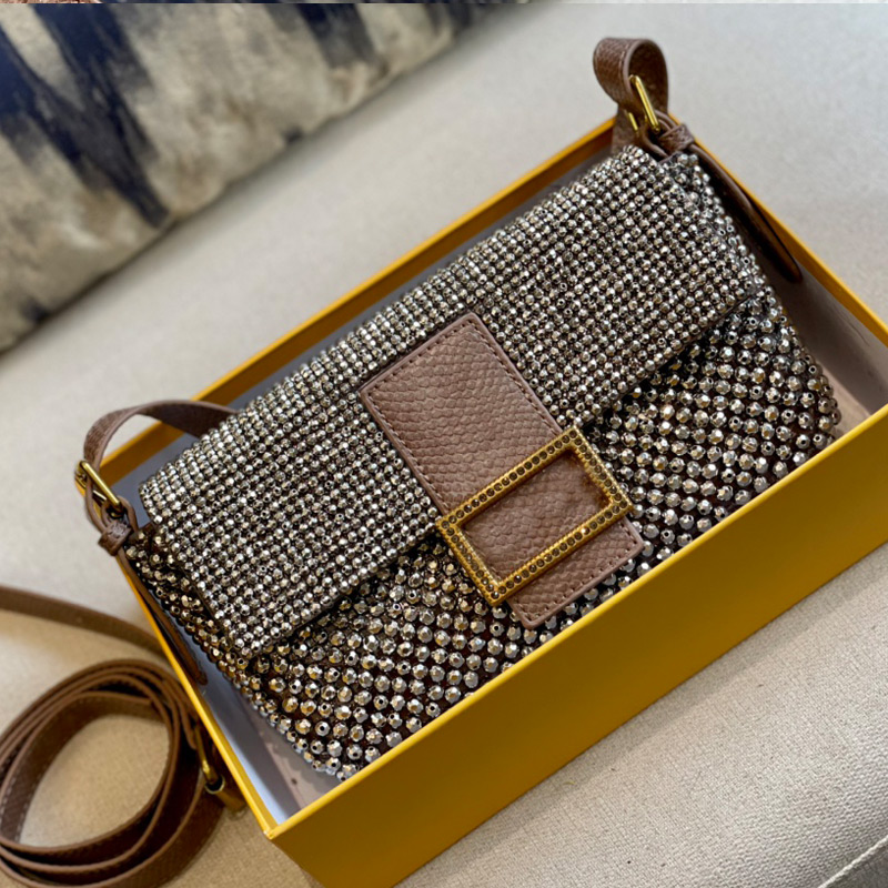 

Metal Beads Baguette Bag Women Vintage Handbag Shoulder Crossbody Bags Fashion Letter Flap Clutch Removable Adjustable Strap Inside Zipper Pocket, Pink