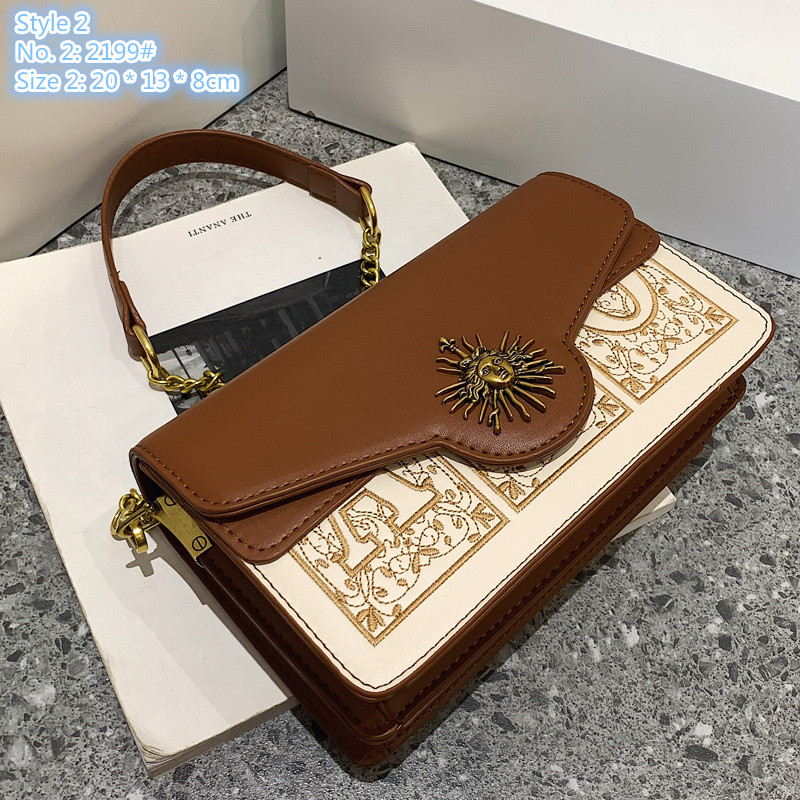 

Wholesale ladies shoulder bag 2 styles this year popular explosions exquisite embroidered handbag sweet fashion leather mobile phone coin purse trend backpack, Brown-3286#-style 1