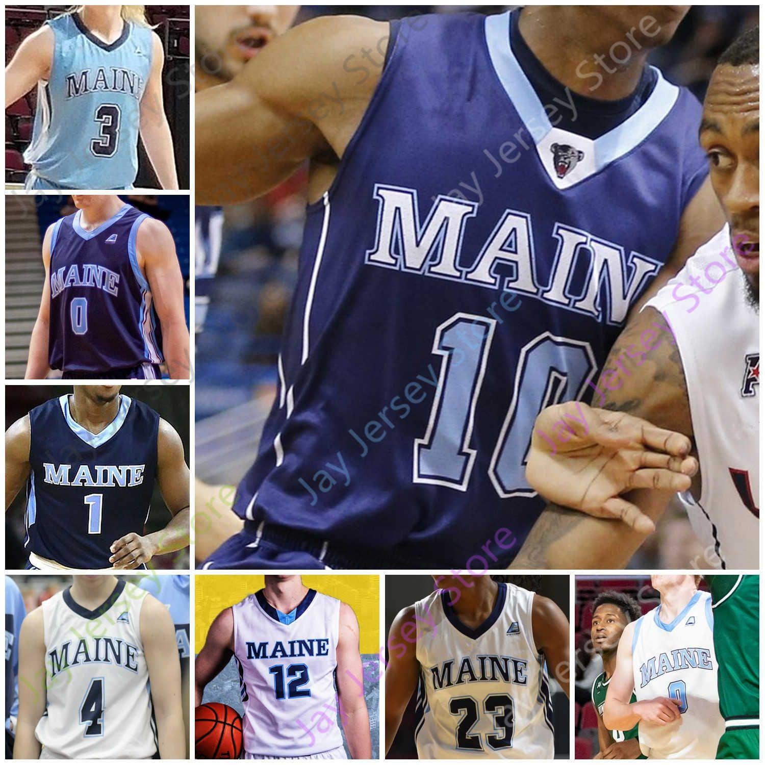 

Maine Black Bears Basketball Jersey NCAA College 25 Sergio El Dar 0 Andrew Fleming 5 Nedeljko Prijovic 3 Vilgot Larsson 10 Stephane Ingo, Navy ii