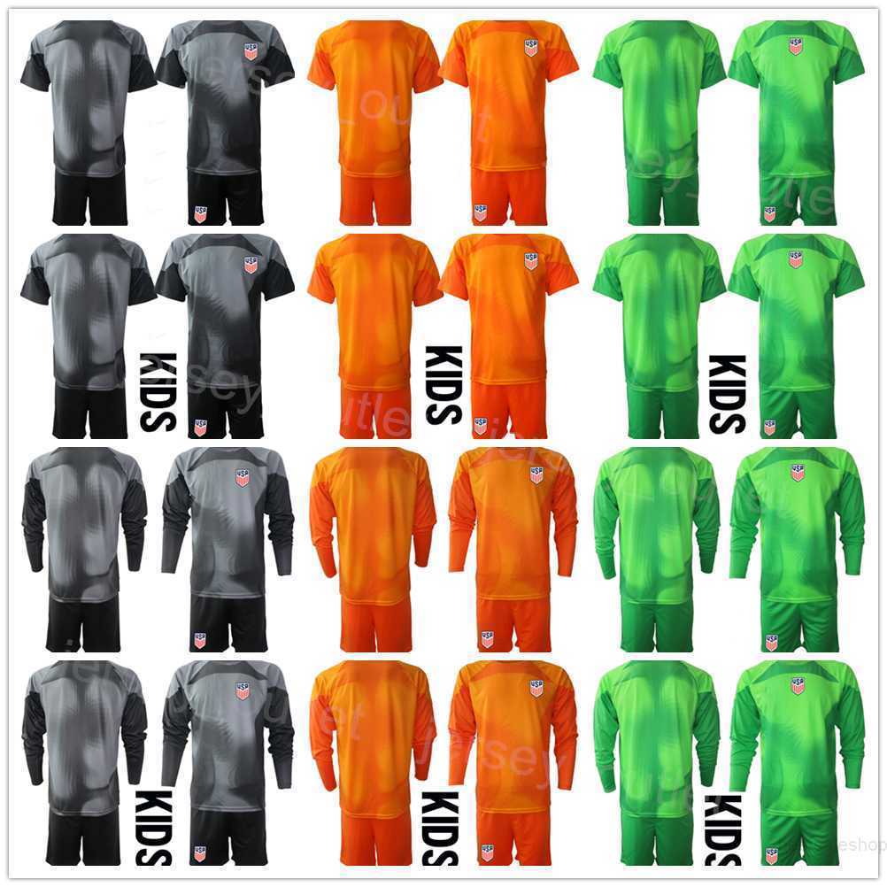 

National Team GK US Goalkeeper Long Sleeve Soccer 22 Ethan Horvath Jerseys 2022 World Cup Bill Hamid Ashlyn Harris Hope Solo 1 Tim Howard Football Shirt Kits Man Kids