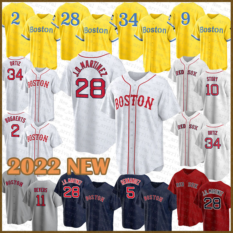 

2022 2023 New Boston Red Baseball Jersey Sox 28 Martinez 10 Trevor Story 34 David Ortiz 9 Ted Williams 2 Xander Bogaerts 5 Enrique Hernandez 99 Alex Verdugo, 2022 mens(hongwa
