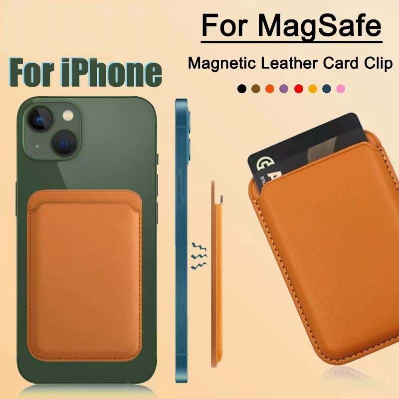 

Magnetic Phone Wallet Magsafe Leather Cases Credit Card Cash Pocket ID Card Holder Pouch for iPhone 13 12 mini Pro Max iphone13, Yellow