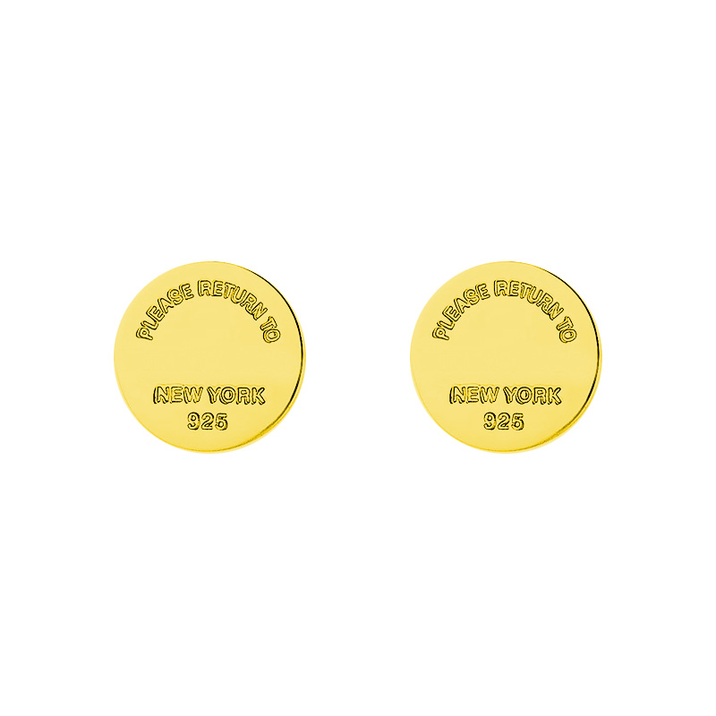 

12mm Gold Round Earring Women Flannel Bag Stainless Steel Couple Love Ear Stud Thick Piercing Jewelry Gifts for Woman Accessories