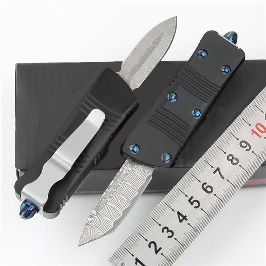 

Mini Combat Dinosaur Pocket Folding Knife Damascus Blade Dual Action Tactical Hunting Fishing EDC Survival Tool Xmas Gift Knives195j