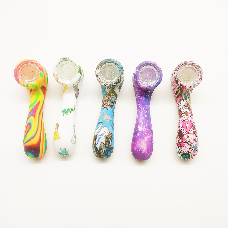 

DPSP018 Smoking Accessories 5.5 inch different design silicone hand pipe