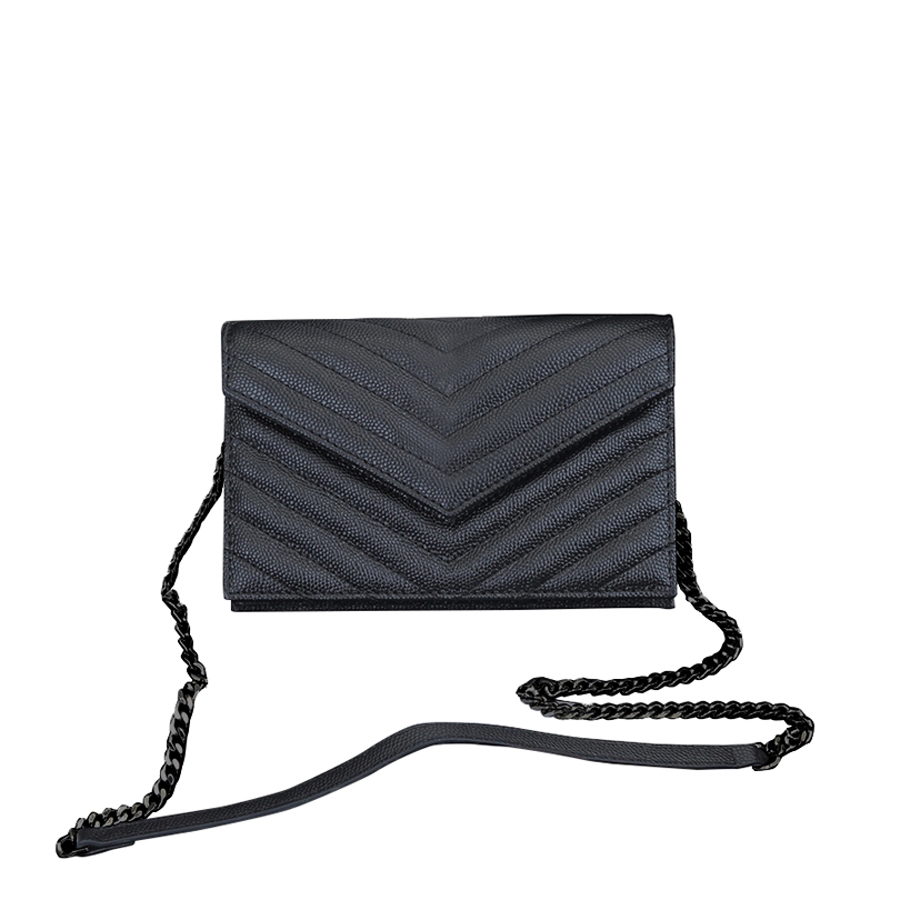 

BRANDS handbag woman shoulder bag designers purse fashion crossbody bags women classic caviar leather chain handbags, Black black chain