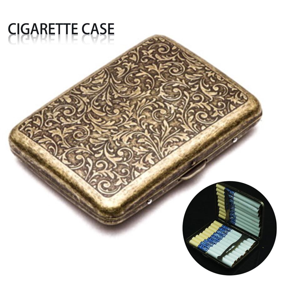 

Metal Cigarette Case Box - Double Sided Spring Clip Open Pocket Holder for 20 Cigarettes294S