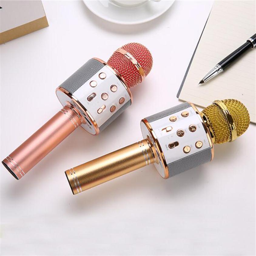 

Bluetooth Wireless Microphone Handheld Tripod Karaoke Mic USB Mini Home KTV For Music Playing Singing Speaker Player256L