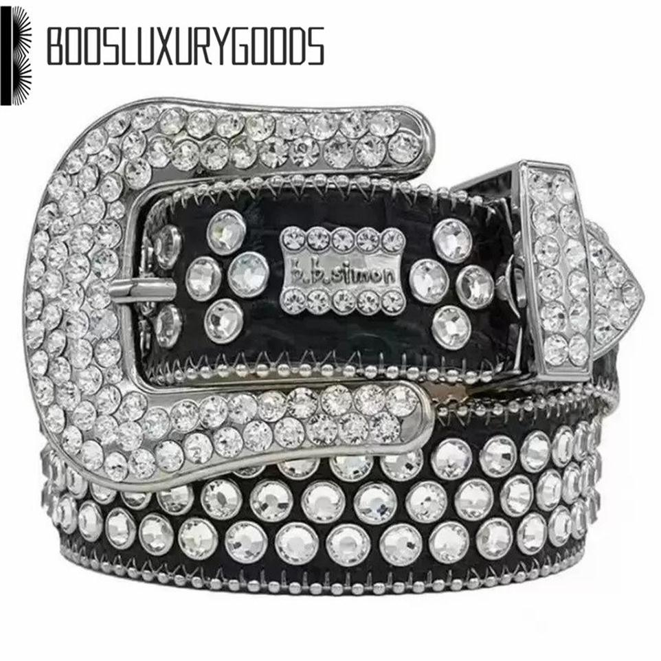 

2022 Designer Belt Bb Simon Belts for Men Women Shiny diamond belt black cintura uomo boosluxurygoods Mfx245Q, With logo bb simon