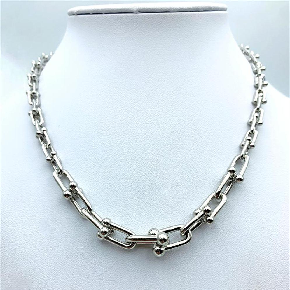 

Chains Women 925 Sterling Silver HardWear Series Graduated Link Necklace Charm U Type Necklaces Luxury Brandif Jewelry248v