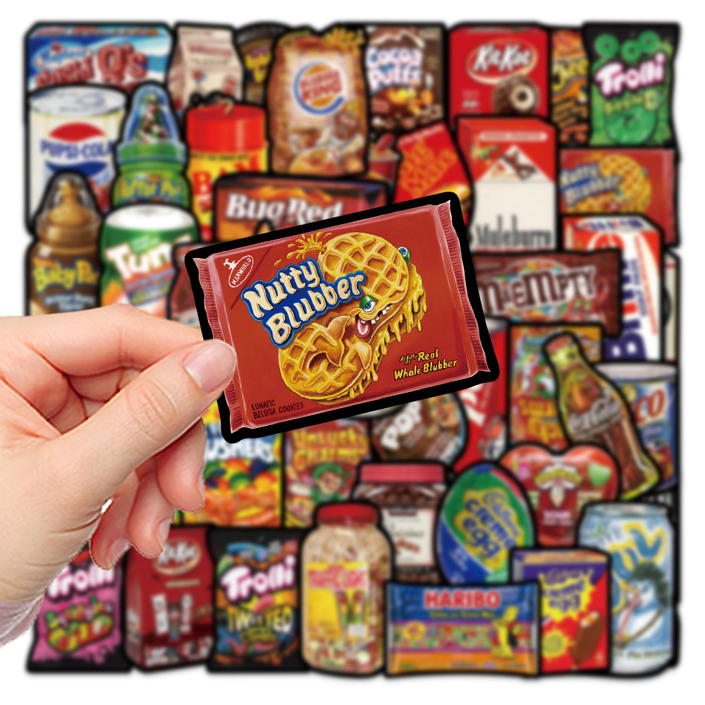 

48PCS Graffiti Skateboard Stickers Vintage Snacks For Car Laptop Decor Ipad Bicycle Motorcycle Helmet PS4 Phone DIY Decals Pvc Suitcase Sticker, Multi colors