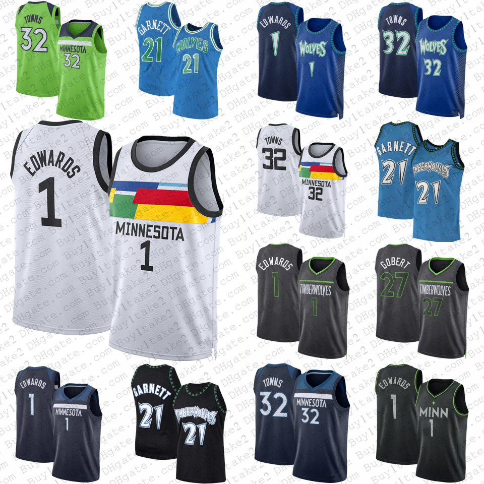 

Karl-Anthony Towns 1 Anthony Edwards Basketball Jersey Rudy Gobert Kevin Garnett Minnesotas Timberwolve DAngelo Russell 2022 2023 City Black Edition Jersey Shirt, Mens