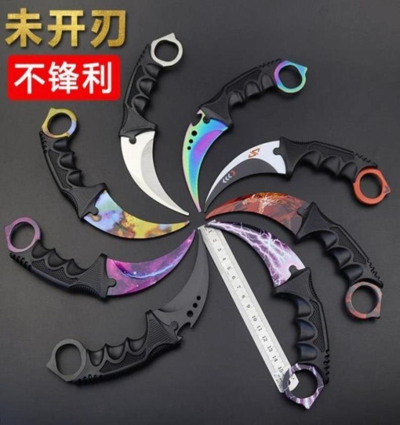 

Game Peripheral Csgo Claw Knife Battle Wolf Hawk Practice Small Self Defense Cold Weapon Sabre Not Blade 3L3O7354974