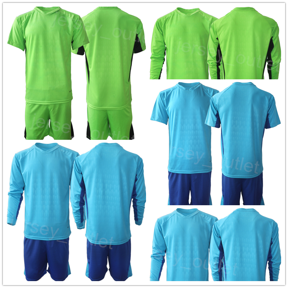 

Club Team MLS GK Crew FC Soccer Long Sleeve 24 Evan Bush Jerseys Set Goalie 32 Brady Scott 28 Patrick Schulte 1 Eloy Room Goalkeeper Football Shirt Kits Uniform GeLunBu, Blue