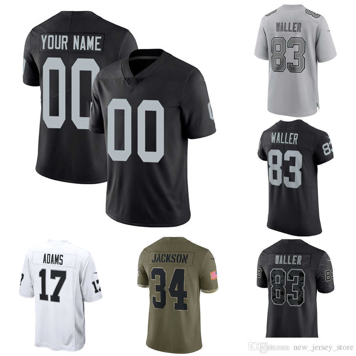 

S-6XL Football Custom Las Vegas''Raiders''17 Davante Adams Hunter Renfrow Jesper Horsted Foster Moreau Andre James Jackson Barton Eluemunor Miller Jersey, Women only s-xxl