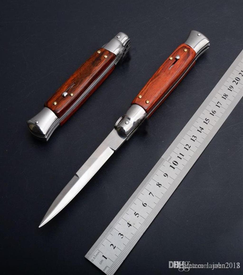 

9 Inch Italian mafia Automatic knife AUTO Tactical knife 58HRC Satin Single Blade Alloy Handle EDC Hunting Pocket knives shipp189j4953199