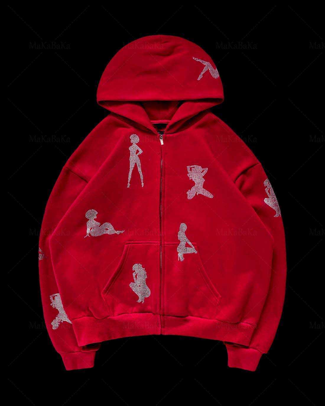 

Men's Hoodies Sweatshirts Y2K Rhinestone Skeleton Zip Up Loos Sweatshirts 2022 autumn Goth Hoodies Women Grunge Hooded Jacket Streetwear Y2K clothing T221114, Hei