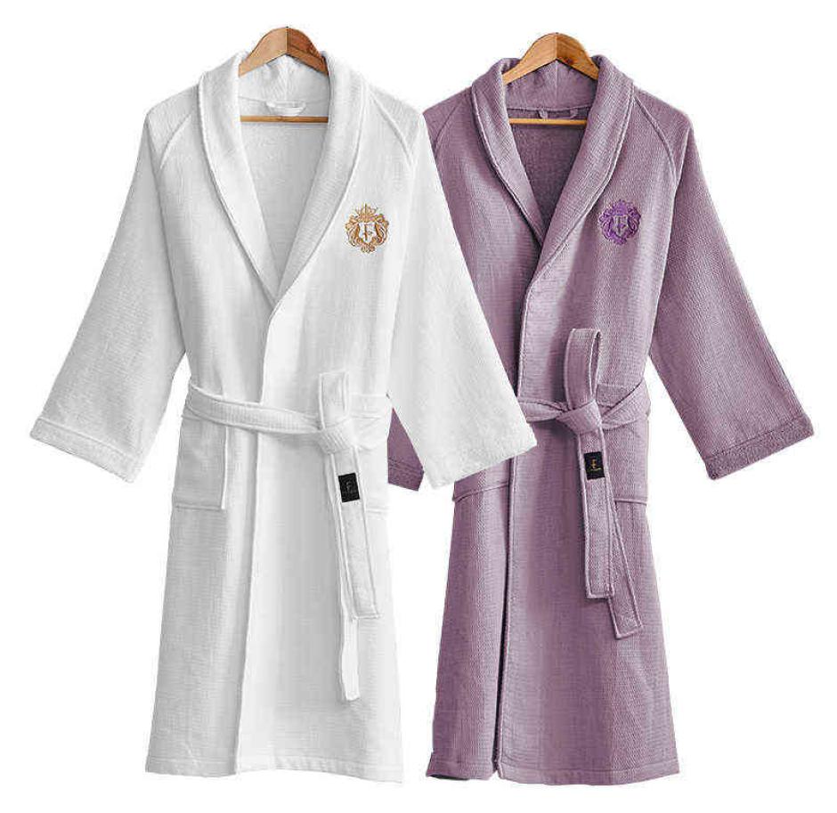 

Brand Five Star el Barobe Men Women Autumn Winter i Cotton Waffle Barobe Male Crown Embroidery Absorbent Towel robes J220801