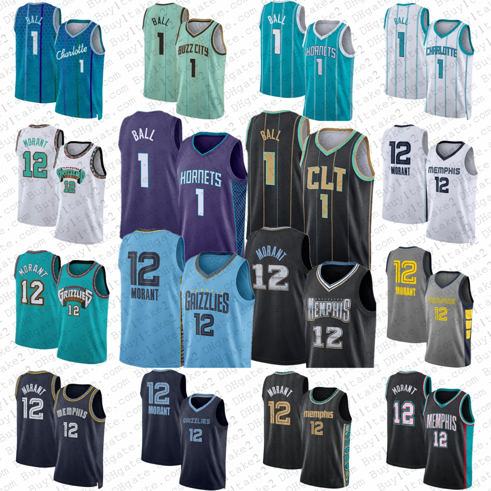 

Ja Morant 1 LaMelo Ball Basketball Jerseys Charlottes Terry Rozier III Memphises Hornet Vancouver Grizzlie 2022 2023 City Gordon Hayward Edition Shirt Teal Jersey, Mens