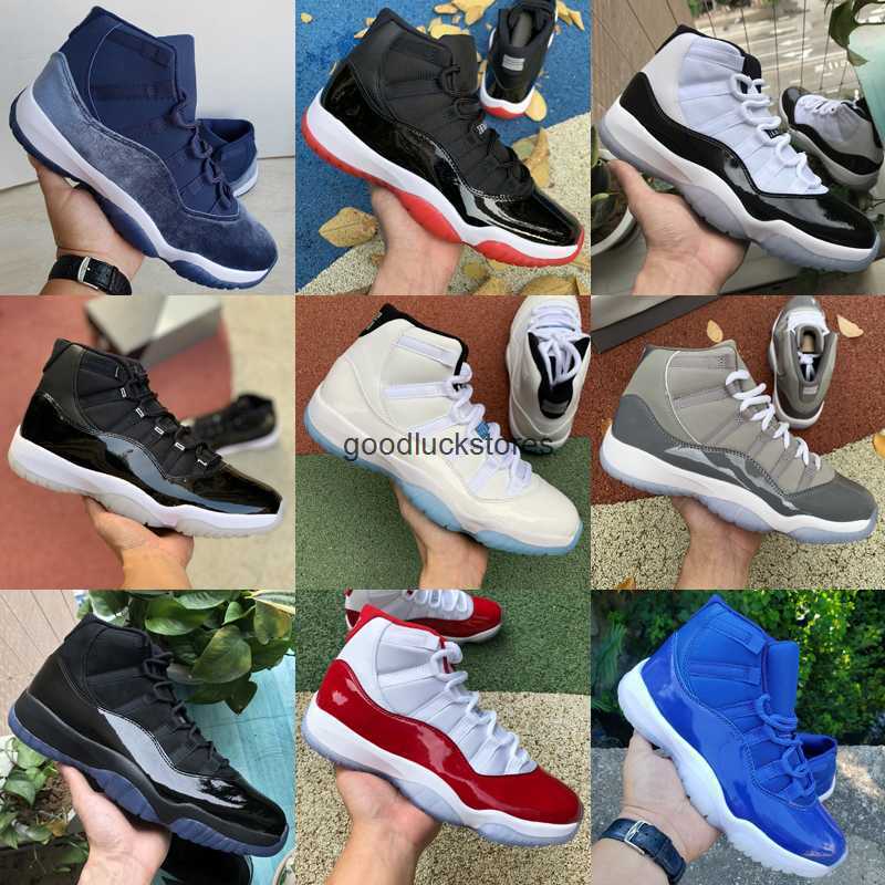 

Jumpman 11s basketball shoes 11 Midnight Navy Cool Grey Cherry 72-10 bred Concord legend blue Gamma Metallic Silver Heiress Prom Night men, As photo 6