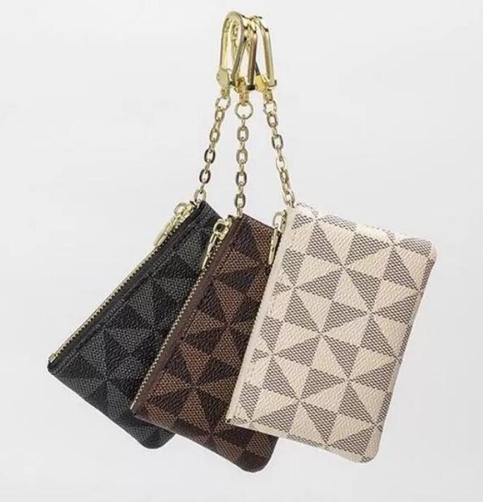 

High quality Luxury design Coin Purse Card Holder Key Pouch Portable KEY wallet classic Man/women Purse Chain With dust bag and g, 123