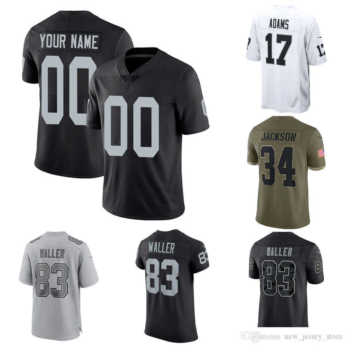 

S-6XL Football Custom Las Vegas''Raiders''4 Derek Carr 17 Davante Adams 27 Javelin Guidry 39 Nate Hobbs 21 Amik Robertson 27 Sam Webb 26 Rock Ya-Sin 20 Isaiah Pola-Mao Jersey, Youth only s-xxl