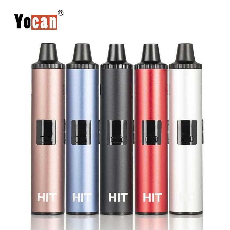 

1pc Original Yocan Hit Dry Herb Vaporizer Kit Ceremic Heating Chamber Convection Herbal System 1400mAh Battery Magnetic Mouthpiece OLED Display Coil Vane Vape Pen, Black