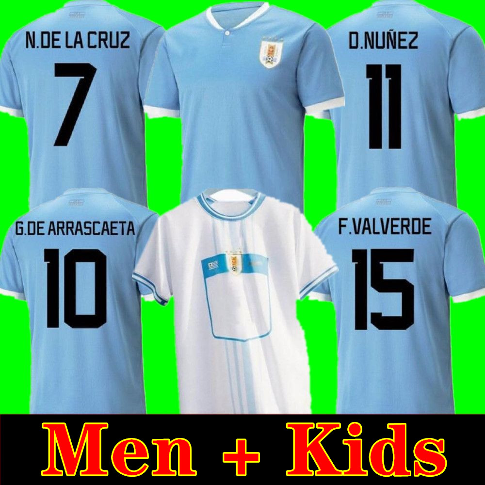 

22 23 Uruguay Soccer Jerseys SUAREZ CAVANI VALVERDE NUNEZ ARRASCAETA ARAUJO football shirts Men kids home away jersey, Color 4