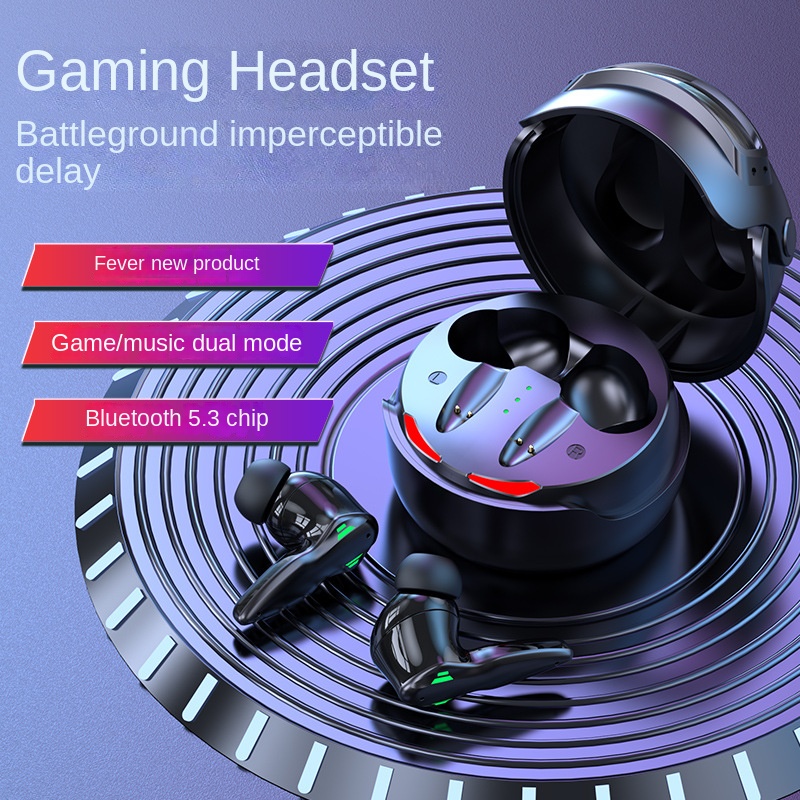 

YEZHOU bluetooth cell phone earphone Level 3 Helmet Headset for Player Unknown's Battlegrounds Imperceptible Delay noise cancel Gaming headphone, Black