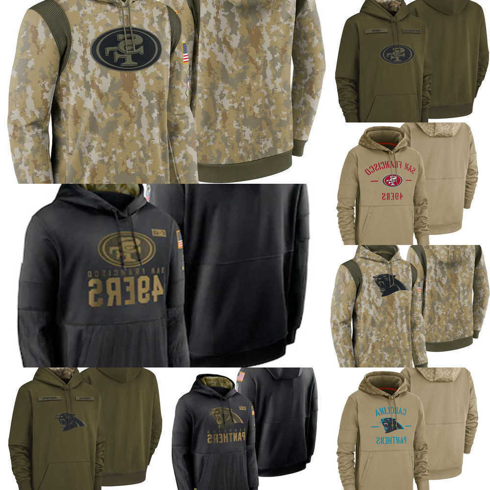 

Jersey San Francisco''Carolina''Men women youth Panthers''49ers''Camo Football Hoodie Wear 2022 Salute To Service, Color