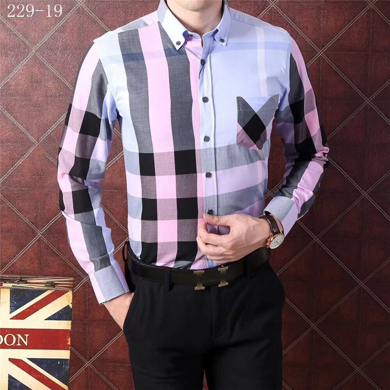 

23new Fashion Male Shirt Long-Sleeves Tops Double collar business shirt Mens Dress Shirts Slim Men 3XL